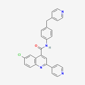 molecular formula C27H19ClN4O B4673356 6-chloro-2-(4-pyridinyl)-N-[4-(4-pyridinylmethyl)phenyl]-4-quinolinecarboxamide 
