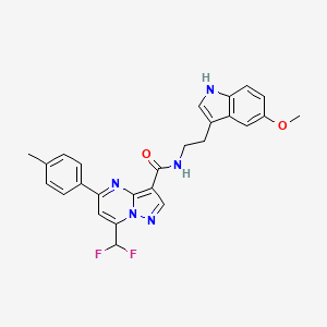 molecular formula C26H23F2N5O2 B4673360 7-(difluoromethyl)-N-[2-(5-methoxy-1H-indol-3-yl)ethyl]-5-(4-methylphenyl)pyrazolo[1,5-a]pyrimidine-3-carboxamide 