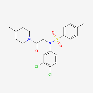 molecular formula C21H24Cl2N2O3S B4673366 N-(3,4-dichlorophenyl)-4-methyl-N-[2-(4-methyl-1-piperidinyl)-2-oxoethyl]benzenesulfonamide 