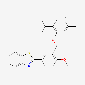 molecular formula C25H24ClNO2S B4673372 2-{3-[(4-chloro-2-isopropyl-5-methylphenoxy)methyl]-4-methoxyphenyl}-1,3-benzothiazole 