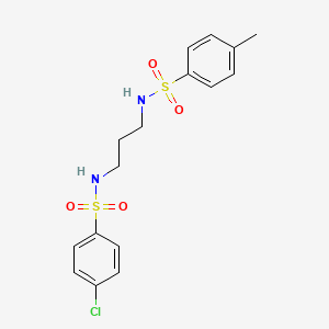 molecular formula C16H19ClN2O4S2 B4673377 4-chloro-N-(3-{[(4-methylphenyl)sulfonyl]amino}propyl)benzenesulfonamide 
