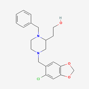 molecular formula C21H25ClN2O3 B4673393 2-{1-benzyl-4-[(6-chloro-1,3-benzodioxol-5-yl)methyl]-2-piperazinyl}ethanol 