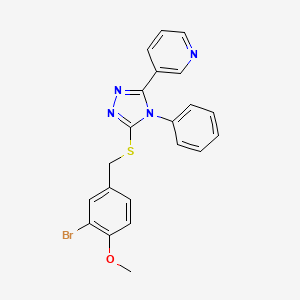 molecular formula C21H17BrN4OS B4673441 3-{5-[(3-bromo-4-methoxybenzyl)thio]-4-phenyl-4H-1,2,4-triazol-3-yl}pyridine 