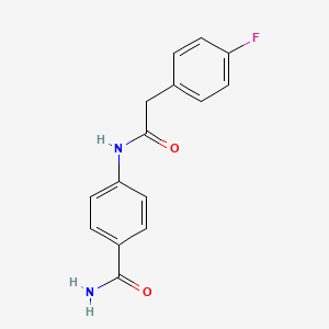 molecular formula C15H13FN2O2 B4673458 4-{[(4-fluorophenyl)acetyl]amino}benzamide 
