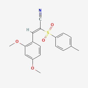 molecular formula C18H17NO4S B4673459 3-(2,4-dimethoxyphenyl)-2-[(4-methylphenyl)sulfonyl]acrylonitrile 