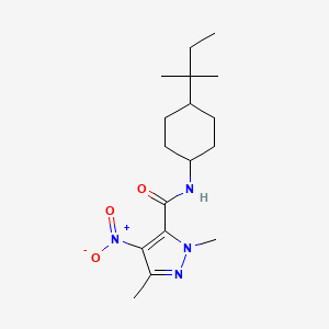 molecular formula C17H28N4O3 B4673467 N-[4-(1,1-dimethylpropyl)cyclohexyl]-1,3-dimethyl-4-nitro-1H-pyrazole-5-carboxamide 