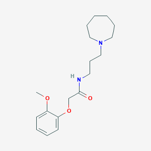 molecular formula C18H28N2O3 B4673502 N-[3-(1-azepanyl)propyl]-2-(2-methoxyphenoxy)acetamide 