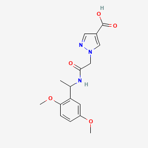 molecular formula C16H19N3O5 B4673508 1-(2-{[1-(2,5-dimethoxyphenyl)ethyl]amino}-2-oxoethyl)-1H-pyrazole-4-carboxylic acid 