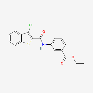 molecular formula C18H14ClNO3S B4673545 ethyl 3-{[(3-chloro-1-benzothien-2-yl)carbonyl]amino}benzoate 