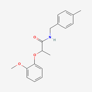 molecular formula C18H21NO3 B4673551 2-(2-methoxyphenoxy)-N-(4-methylbenzyl)propanamide 