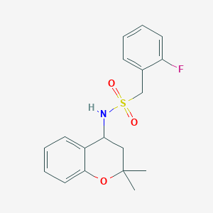 molecular formula C18H20FNO3S B4673566 N-(2,2-dimethyl-3,4-dihydro-2H-chromen-4-yl)-1-(2-fluorophenyl)methanesulfonamide 