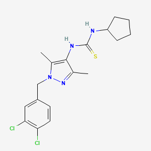 molecular formula C18H22Cl2N4S B4673590 N-cyclopentyl-N'-[1-(3,4-dichlorobenzyl)-3,5-dimethyl-1H-pyrazol-4-yl]thiourea 