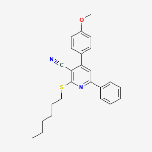 molecular formula C25H26N2OS B4673623 2-(hexylthio)-4-(4-methoxyphenyl)-6-phenylnicotinonitrile 