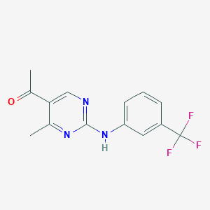 molecular formula C14H12F3N3O B4673647 1-(4-methyl-2-{[3-(trifluoromethyl)phenyl]amino}-5-pyrimidinyl)ethanone 