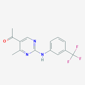 molecular formula C14H12F3N3O B4673647 1-(4-Methyl-2-{[3-(trifluoromethyl)phenyl]amino}pyrimidin-5-yl)ethanone 