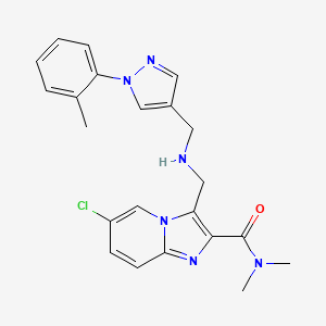 molecular formula C22H23ClN6O B4673661 6-chloro-N,N-dimethyl-3-[({[1-(2-methylphenyl)-1H-pyrazol-4-yl]methyl}amino)methyl]imidazo[1,2-a]pyridine-2-carboxamide 