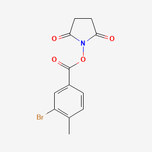 molecular formula C12H10BrNO4 B4673674 1-[(3-bromo-4-methylbenzoyl)oxy]-2,5-pyrrolidinedione 