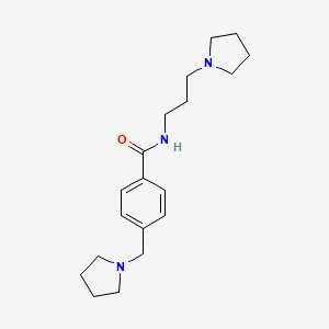 molecular formula C19H29N3O B4673675 4-(1-pyrrolidinylmethyl)-N-[3-(1-pyrrolidinyl)propyl]benzamide 