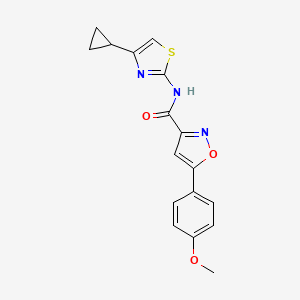 molecular formula C17H15N3O3S B4673683 N-(4-cyclopropyl-1,3-thiazol-2-yl)-5-(4-methoxyphenyl)-3-isoxazolecarboxamide 