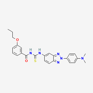 molecular formula C25H26N6O2S B4673705 N-[({2-[4-(dimethylamino)phenyl]-2H-1,2,3-benzotriazol-5-yl}amino)carbonothioyl]-3-propoxybenzamide 