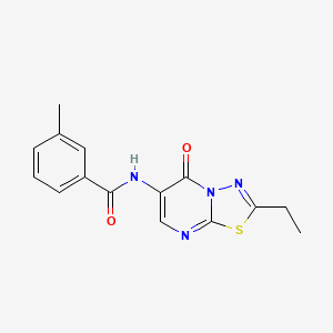 molecular formula C15H14N4O2S B4673712 N-(2-ethyl-5-oxo-5H-[1,3,4]thiadiazolo[3,2-a]pyrimidin-6-yl)-3-methylbenzamide 