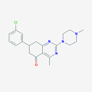 molecular formula C20H23ClN4O B4673720 7-(3-chlorophenyl)-4-methyl-2-(4-methyl-1-piperazinyl)-7,8-dihydro-5(6H)-quinazolinone 
