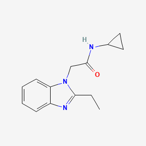 molecular formula C14H17N3O B4673733 N-cyclopropyl-2-(2-ethyl-1H-benzimidazol-1-yl)acetamide 