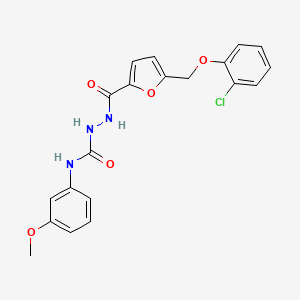 molecular formula C20H18ClN3O5 B4673750 2-{5-[(2-chlorophenoxy)methyl]-2-furoyl}-N-(3-methoxyphenyl)hydrazinecarboxamide 