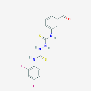 molecular formula C16H14F2N4OS2 B4673762 N-(3-acetylphenyl)-N'-(2,4-difluorophenyl)-1,2-hydrazinedicarbothioamide 