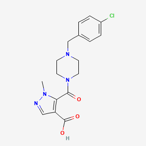 molecular formula C17H19ClN4O3 B4673781 5-{[4-(4-chlorobenzyl)-1-piperazinyl]carbonyl}-1-methyl-1H-pyrazole-4-carboxylic acid 