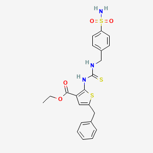 molecular formula C22H23N3O4S3 B4673793 ethyl 2-[({[4-(aminosulfonyl)benzyl]amino}carbonothioyl)amino]-5-benzyl-3-thiophenecarboxylate 
