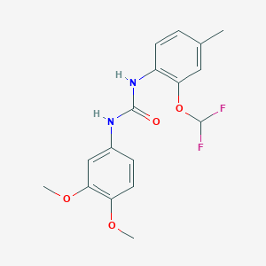 molecular formula C17H18F2N2O4 B4673802 N-[2-(difluoromethoxy)-4-methylphenyl]-N'-(3,4-dimethoxyphenyl)urea 