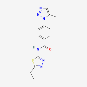 molecular formula C14H14N6OS B4673803 N-(5-ethyl-1,3,4-thiadiazol-2-yl)-4-(5-methyl-1H-1,2,3-triazol-1-yl)benzamide 