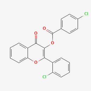 molecular formula C22H12Cl2O4 B4673860 2-(2-chlorophenyl)-4-oxo-4H-chromen-3-yl 4-chlorobenzoate 
