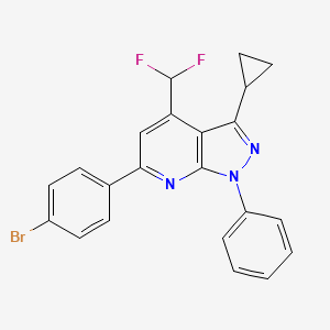 molecular formula C22H16BrF2N3 B4673866 6-(4-bromophenyl)-3-cyclopropyl-4-(difluoromethyl)-1-phenyl-1H-pyrazolo[3,4-b]pyridine 