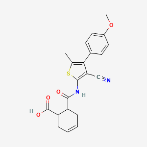 molecular formula C21H20N2O4S B4673879 6-({[3-cyano-4-(4-methoxyphenyl)-5-methyl-2-thienyl]amino}carbonyl)-3-cyclohexene-1-carboxylic acid 