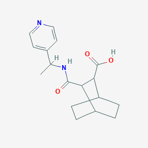molecular formula C17H22N2O3 B4673884 3-({[1-(4-pyridinyl)ethyl]amino}carbonyl)bicyclo[2.2.2]octane-2-carboxylic acid 