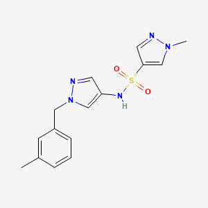 molecular formula C15H17N5O2S B4673893 1-methyl-N-[1-(3-methylbenzyl)-1H-pyrazol-4-yl]-1H-pyrazole-4-sulfonamide 