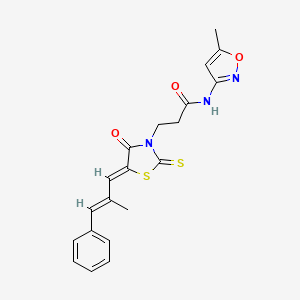 molecular formula C20H19N3O3S2 B4673897 N-(5-methyl-3-isoxazolyl)-3-[5-(2-methyl-3-phenyl-2-propen-1-ylidene)-4-oxo-2-thioxo-1,3-thiazolidin-3-yl]propanamide 