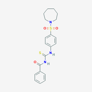 molecular formula C20H23N3O3S2 B467390 N-[4-(1-azepanylsulfonyl)phenyl]-N'-benzoylthiourea CAS No. 590400-02-5