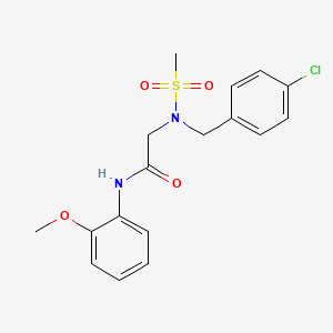molecular formula C17H19ClN2O4S B4673905 N~2~-(4-chlorobenzyl)-N~1~-(2-methoxyphenyl)-N~2~-(methylsulfonyl)glycinamide 