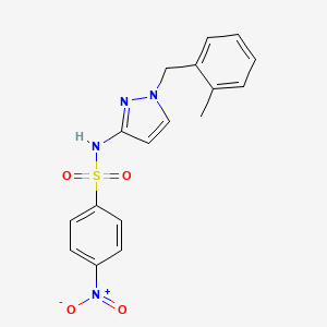 molecular formula C17H16N4O4S B4673912 N-[1-(2-methylbenzyl)-1H-pyrazol-3-yl]-4-nitrobenzenesulfonamide 