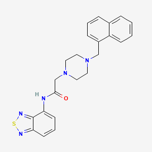 molecular formula C23H23N5OS B4673917 N-2,1,3-benzothiadiazol-4-yl-2-[4-(1-naphthylmethyl)-1-piperazinyl]acetamide 