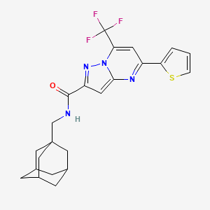 molecular formula C23H23F3N4OS B4673925 N-(1-adamantylmethyl)-5-(2-thienyl)-7-(trifluoromethyl)pyrazolo[1,5-a]pyrimidine-2-carboxamide 