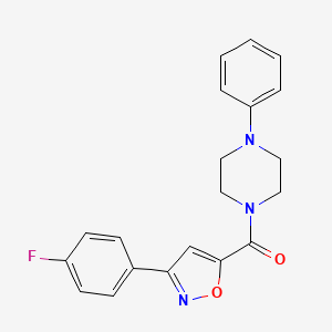 molecular formula C20H18FN3O2 B4673960 1-{[3-(4-fluorophenyl)-5-isoxazolyl]carbonyl}-4-phenylpiperazine 