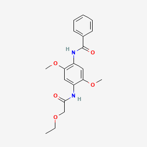 molecular formula C19H22N2O5 B4673985 N-{4-[(ethoxyacetyl)amino]-2,5-dimethoxyphenyl}benzamide 
