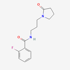 molecular formula C14H17FN2O2 B4673992 2-fluoro-N-[3-(2-oxo-1-pyrrolidinyl)propyl]benzamide 