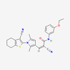 molecular formula C27H26N4O2S B4674007 2-cyano-3-[1-(3-cyano-4,5,6,7-tetrahydro-1-benzothien-2-yl)-2,5-dimethyl-1H-pyrrol-3-yl]-N-(3-ethoxyphenyl)acrylamide 