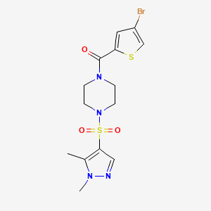 molecular formula C14H17BrN4O3S2 B4674026 1-[(4-bromo-2-thienyl)carbonyl]-4-[(1,5-dimethyl-1H-pyrazol-4-yl)sulfonyl]piperazine 