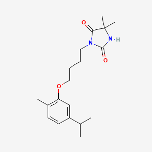 molecular formula C19H28N2O3 B4674030 3-[4-(5-isopropyl-2-methylphenoxy)butyl]-5,5-dimethyl-2,4-imidazolidinedione 